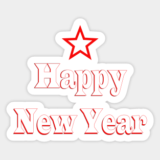 Happy New YEAR Quote unquote Sticker